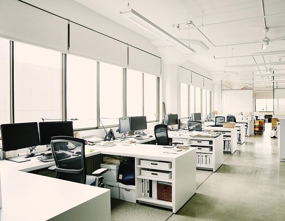 Workstations in empty office